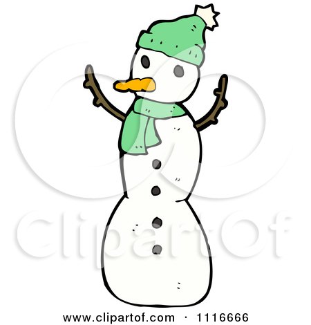 Clipart Christmas Winter Snowman 4 - Royalty Free Vector Illustration by lineartestpilot