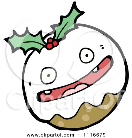 Clipart Christmas Pudding Character 6 - Royalty Free Vector Illustration by lineartestpilot