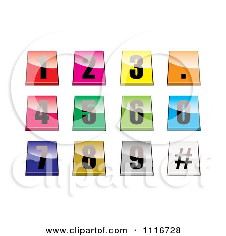 Vector Clipart Of 3d Shiny And Colorful Number Tab Buttons - Royalty Free Graphic Illustration by michaeltravers
