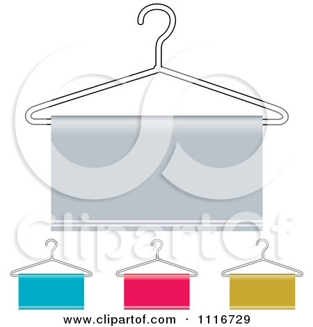 Vector Clipart Of Hanger And Cloth Icons - Royalty Free Graphic Illustration by michaeltravers