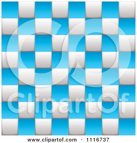 Vector Clipart Of A Blue And White Checkered Board Background - Royalty Free Graphic Illustration by michaeltravers
