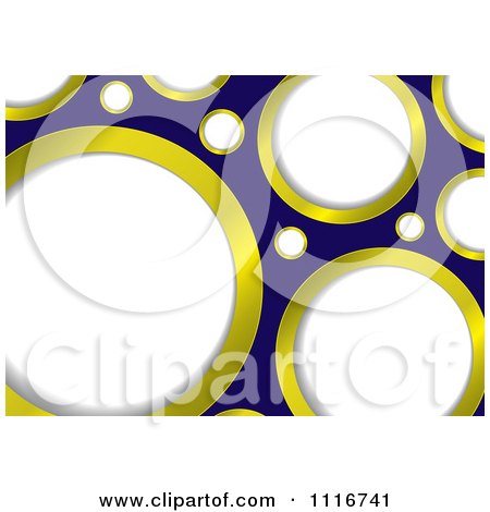 Vector Clipart Of A Blue And Gold Background With White Holes - Royalty Free Graphic Illustration by michaeltravers