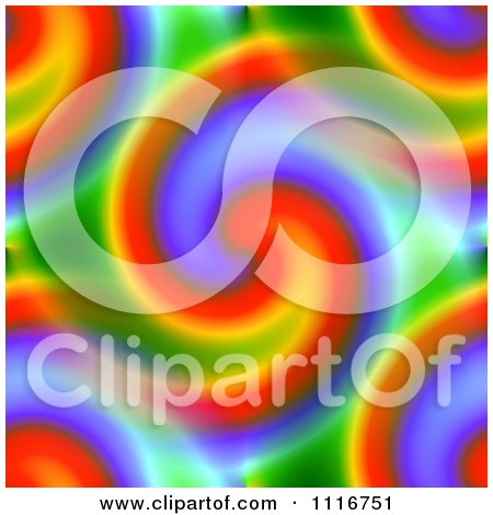 Clipart Of A Seamless Rainbow Swirl Background Pattern - Royalty Free Illustration by oboy