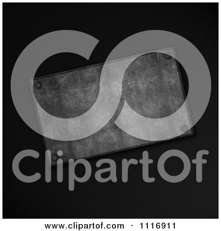 Clipart Of A 3d Concrete Plaque On Carbon Fiber - Royalty Free CGI Illustration by KJ Pargeter