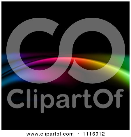 Clipart Of A Neon Rainbow Lights On Black - Royalty Free CGI Illustration by KJ Pargeter