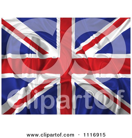 Clipart Of A 3d Creased Silky Union Jack British Flag - Royalty Free CGI Illustration by KJ Pargeter