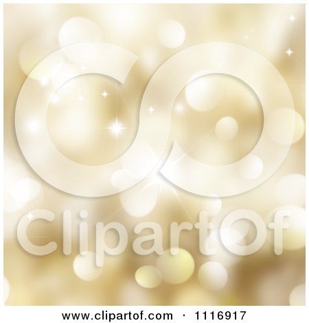 Clipart Of A Gold Sparkle Bokeh Light Christmas Background - Royalty Free CGI Illustration by KJ Pargeter