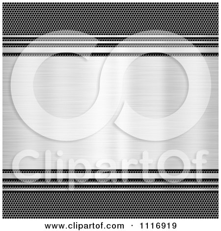 Clipart Of A 3d Brushed Plaque Over Textured Metal - Royalty Free CGI Illustration by KJ Pargeter