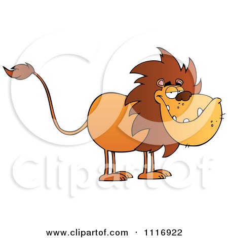 Clipart Of A Grinning Male Lion - Royalty Free Vector Illustration by Hit Toon