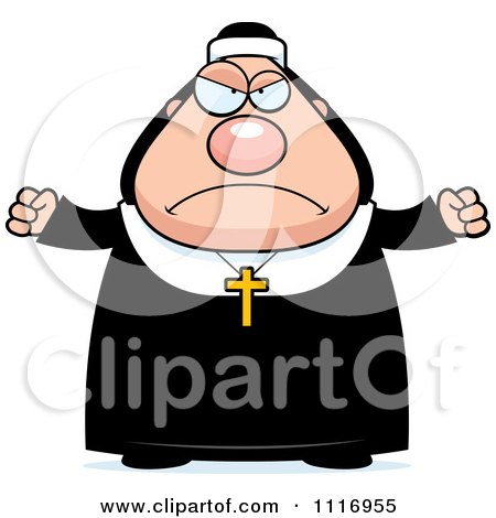 Vector Cartoon Angry Nun In Her Habit - Royalty Free Clipart Graphic by Cory Thoman