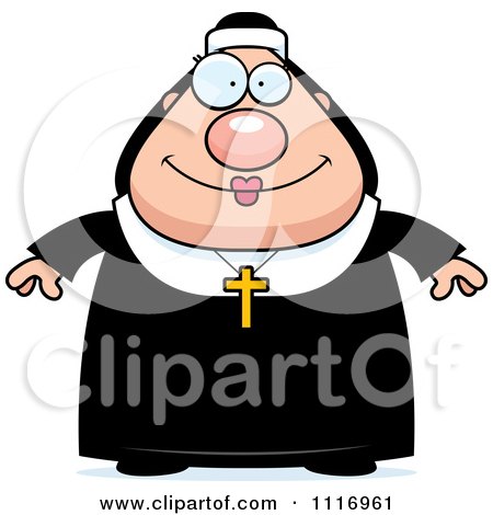 Vector Cartoon Happy Nun In Her Habit - Royalty Free Clipart Graphic by Cory Thoman