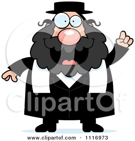 Vector Cartoon Rabbi With An Idea - Royalty Free Clipart Graphic by Cory Thoman