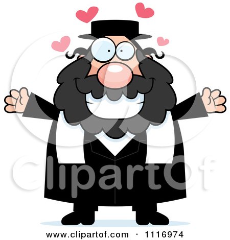 Vector Cartoon Loving Rabbi - Royalty Free Clipart Graphic by Cory Thoman