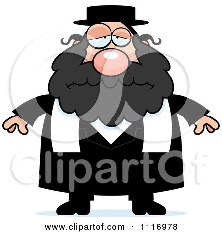 Vector Cartoon Depressed Rabbi - Royalty Free Clipart Graphic by Cory Thoman