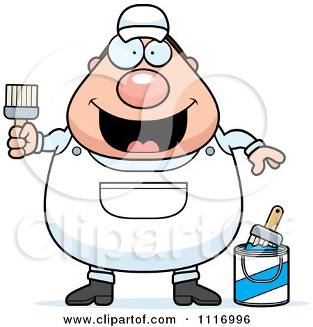 Vector Cartoon Male House Painter Worker - Royalty Free Clipart Graphic by Cory Thoman
