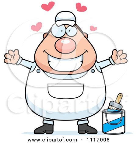 Vector Cartoon Loving Male House Painter Worker - Royalty Free Clipart Graphic by Cory Thoman