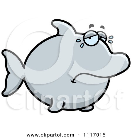 Vector Cartoon Sad Crying Dolphin - Royalty Free Clipart Graphic by Cory Thoman
