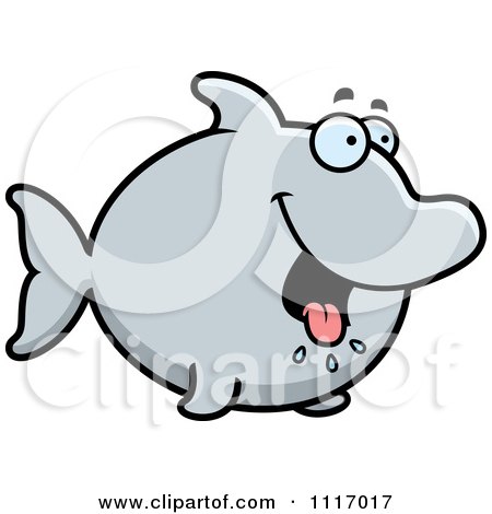 Vector Cartoon Hungry Dolphin - Royalty Free Clipart Graphic by Cory Thoman