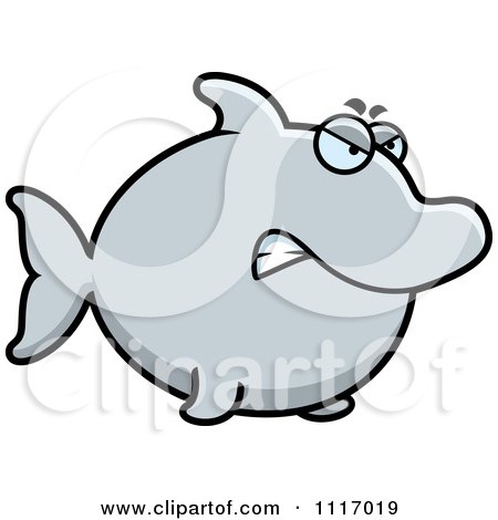Vector Cartoon Angry Dolphin - Royalty Free Clipart Graphic by Cory Thoman