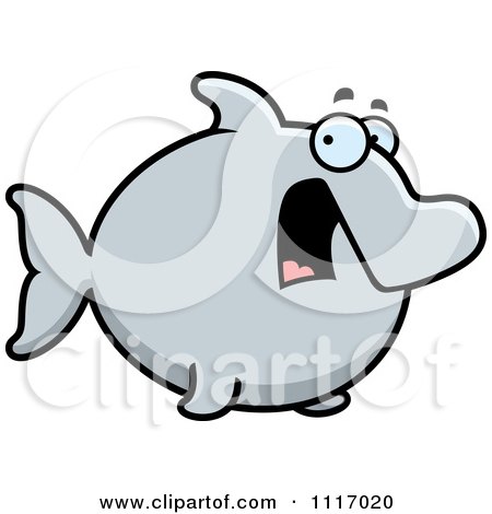 Vector Cartoon Frightened Dolphin - Royalty Free Clipart Graphic by Cory Thoman