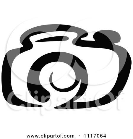 Vector Clipart Black And White Camera 2 - Royalty Free Graphic Illustration by Vector Tradition SM