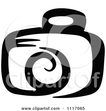 Vector Clipart Black And White Camera 3 - Royalty Free Graphic Illustration by Vector Tradition SM