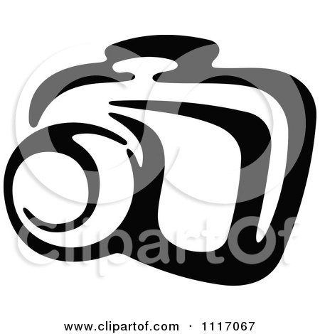 Vector Clipart Black And White Camera 4 - Royalty Free Graphic Illustration by Vector Tradition SM
