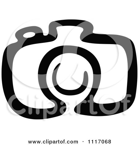 Vector Clipart Black And White Camera 6 - Royalty Free Graphic Illustration by Vector Tradition SM