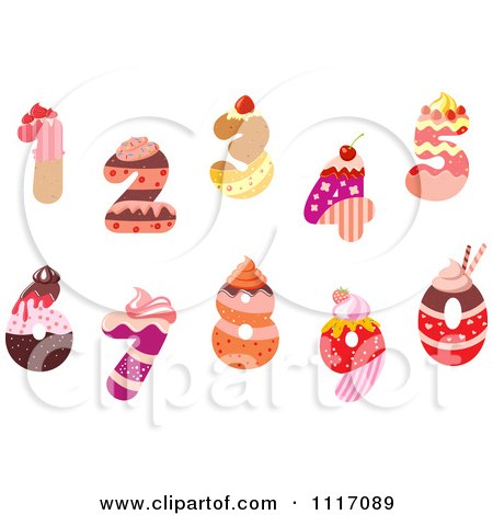 Vector Clipart Bakery Cupcake And Sweet Number Designs - Royalty Free Graphic Illustration by Vector Tradition SM