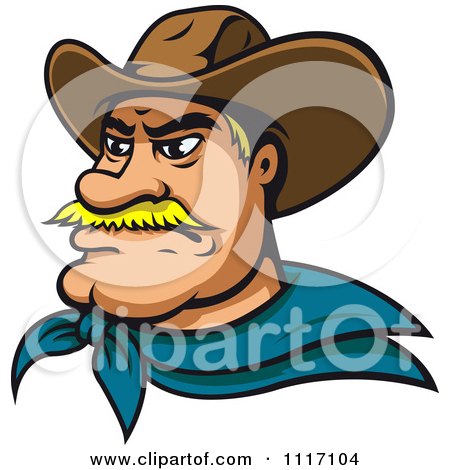 Vector Clipart Blond Cowboy Face - Royalty Free Graphic Illustration by Vector Tradition SM
