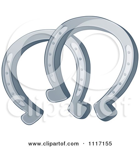 Vector Cartoon Of A Pair Of Horseshoes - Royalty Free Clipart Graphic by visekart