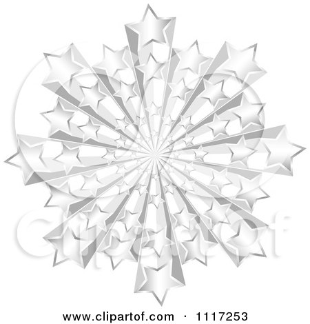 Vector Clipart Of A 3d Silver Star Burst - Royalty Free Graphic Illustration by Andrei Marincas