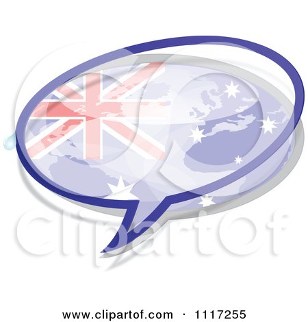 Vector Clipart Of A Australian Flag Chat Balloon - Royalty Free Graphic Illustration by Andrei Marincas