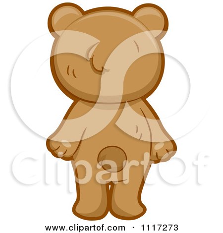 Cartoon Of A Rear View Of A Cute Bear Standing - Royalty Free Vector Clipart by BNP Design Studio