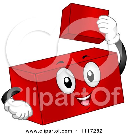 Cartoon Of A Happy Building Block Mascot - Royalty Free Vector Clipart by BNP Design Studio