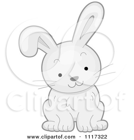 Cartoon Of A Cute White Bunny Rabbit - Royalty Free Vector Clipart by BNP Design Studio