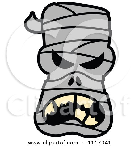 Cartoon Of A Halloween Mummy With An Angry Expression - Royalty Free Vector Clipart by Zooco