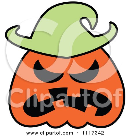 Cartoon Of A Halloween Jackolantern Scarecrow With An Angry Expression - Royalty Free Vector Clipart by Zooco