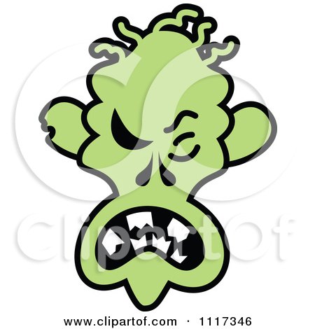 Cartoon Of A Halloween Zombie With An Angry Expression - Royalty Free Vector Clipart by Zooco