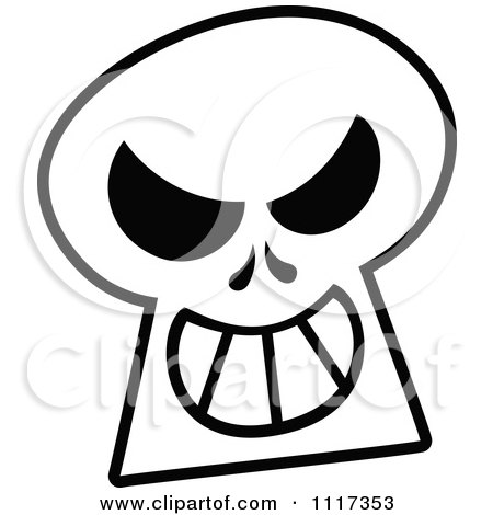 Cartoon Of A Halloween Skull With A Naughty Grin - Royalty Free Vector Clipart by Zooco