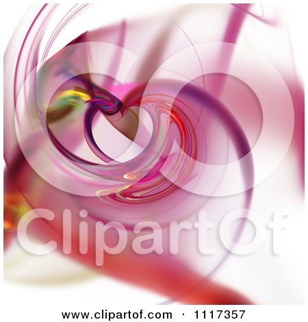 Clipart Of A Purple Fractal Heart Tunnel - Royalty Free CGI Illustration by oboy