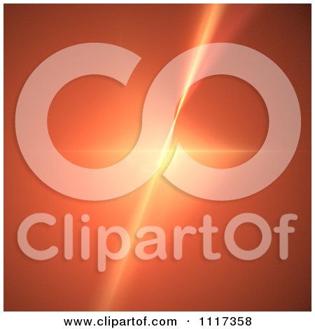 Clipart Of A Star Shining In Orange - Royalty Free CGI Illustration by oboy