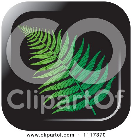 Clipart Of A Fern Branch Black Icon - Royalty Free Vector Illustration by Lal Perera
