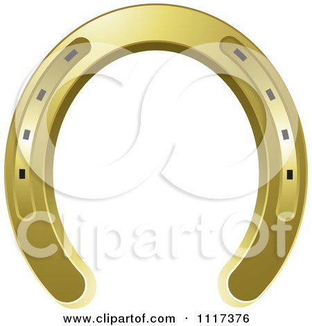 Clipart Of A Gold Horseshoe - Royalty Free Vector Illustration by Lal Perera