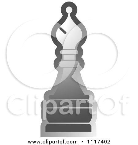 Clipart Of A Gray Bishop Chess Piece - Royalty Free Vector Illustration by Lal Perera