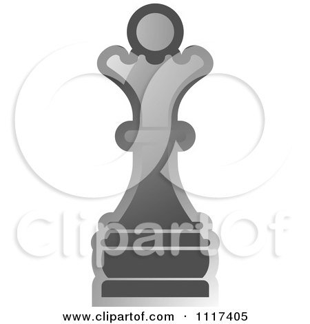 Clipart Of A Gray Queen Chess Piece - Royalty Free Vector Illustration by Lal Perera