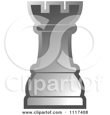 Clipart Of A Gray Rook Chess Piece - Royalty Free Vector Illustration by Lal Perera