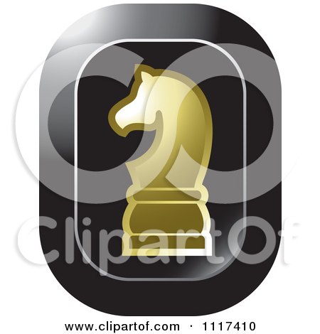 Clipart Of A Gold Knight Chess Piece Icon - Royalty Free Vector Illustration by Lal Perera