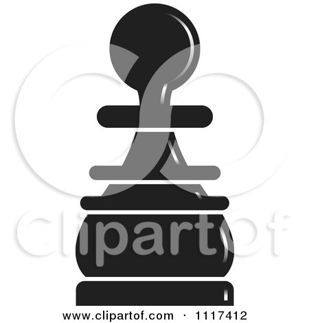 Clipart Of A Black Pawn Chess Piece - Royalty Free Vector Illustration by Lal Perera