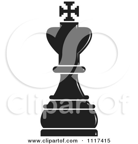 Clipart Of A Black King Chess Piece - Royalty Free Vector Illustration by Lal Perera